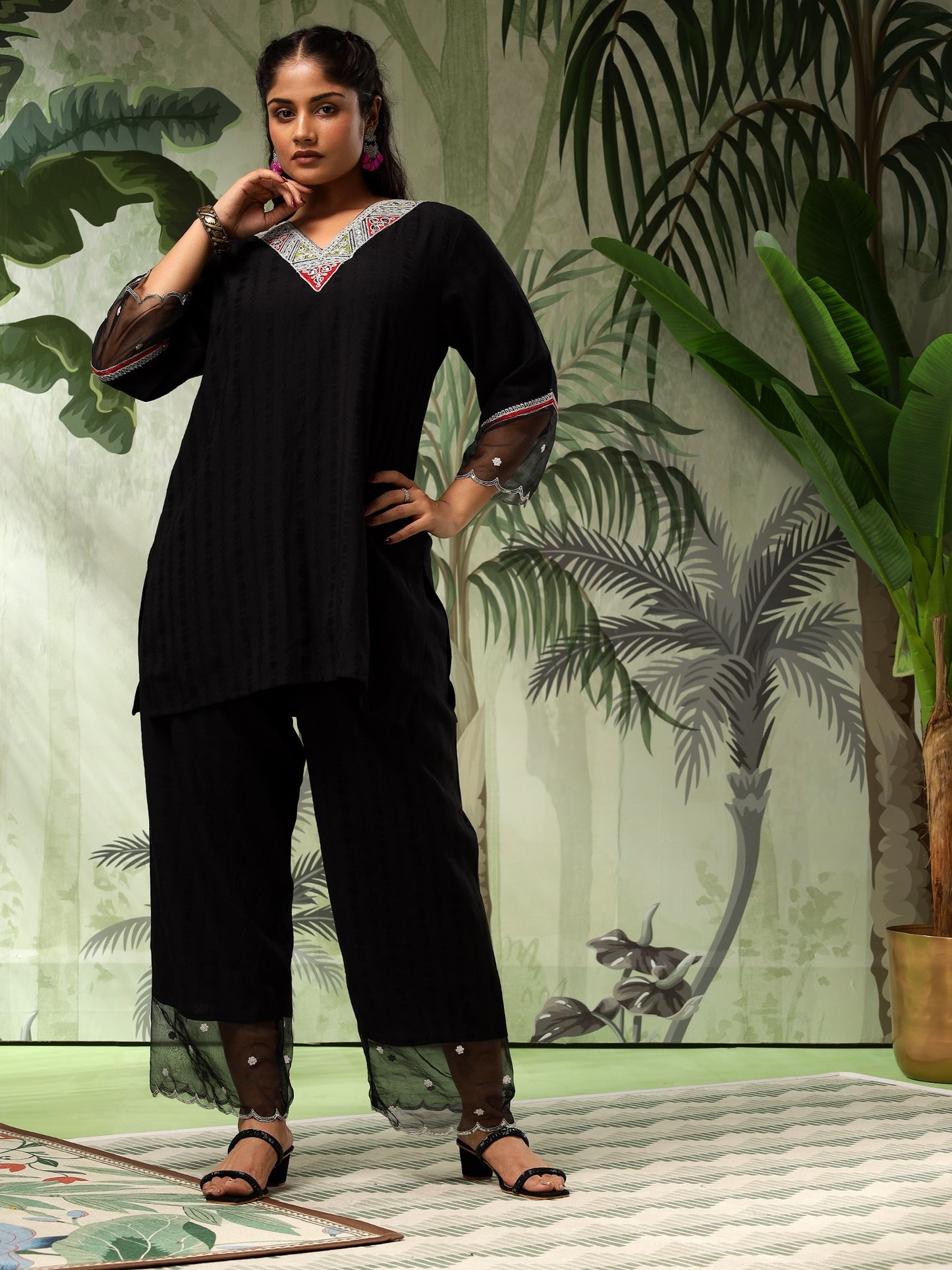 Fida Black Co-ord Set  (Plus Size)