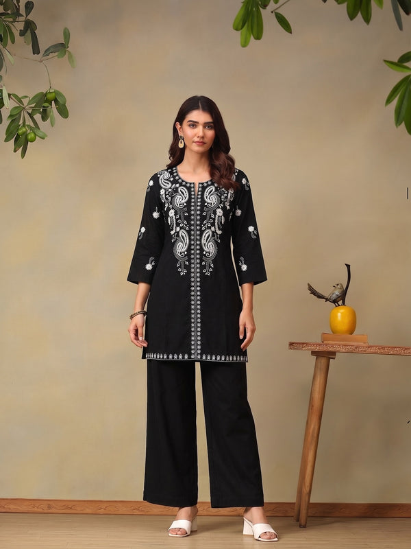 Women's Ethnic Motif Embroidered Co-Ord Set