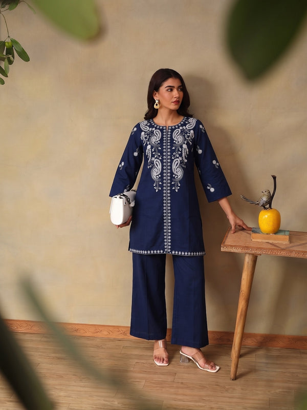 Women's Ethnic Motif Embroidered Co-Ord Set