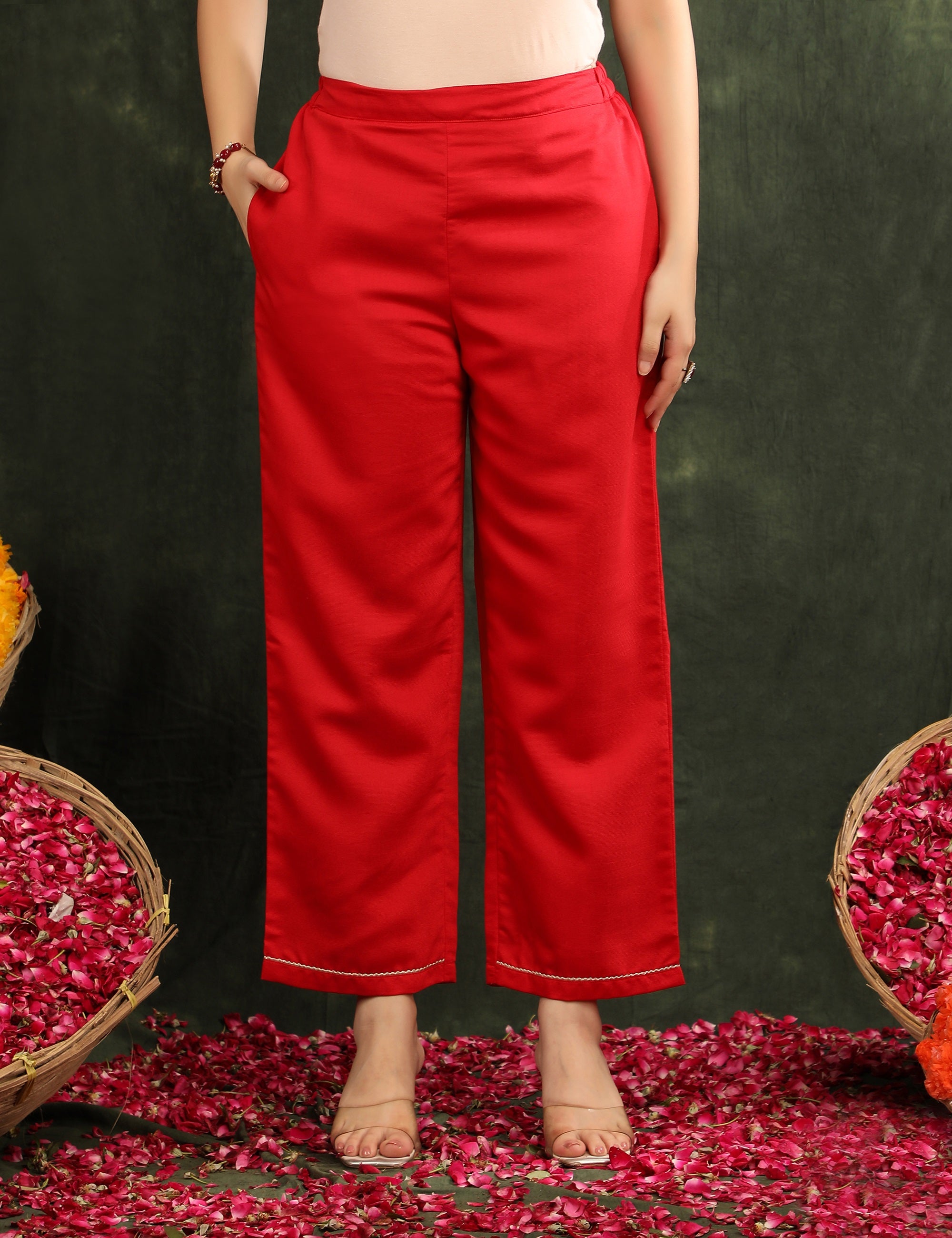 Women Ethnic Motifs Embroidered Regular Thread Work Kurta with Trousers & With Dupatta