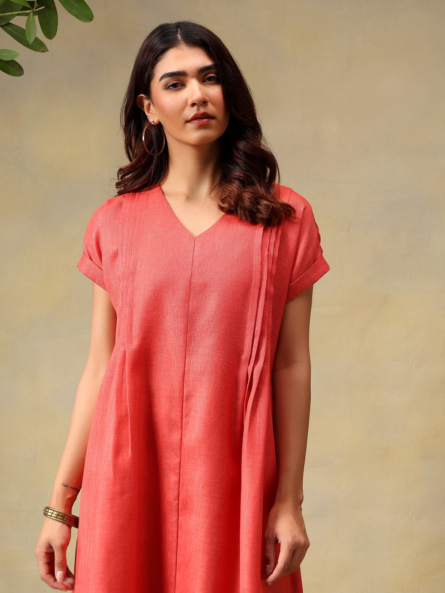Women Rose Short Sleeve Midi Dress