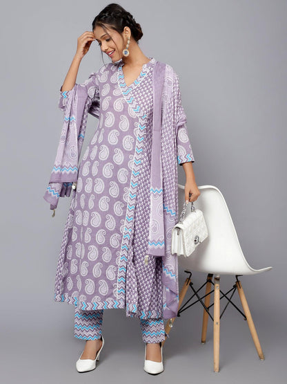 Bani Women Angrakha Printed Kurta Dupatta Set