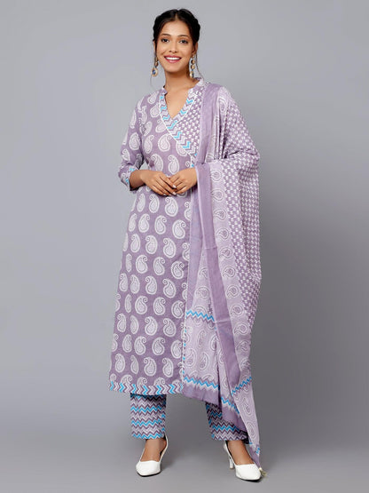 Bani Women Angrakha Printed Kurta Dupatta Set