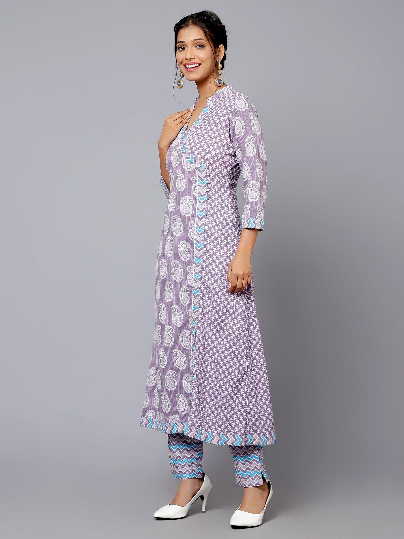 Bani Women Angrakha Printed Kurta Dupatta Set