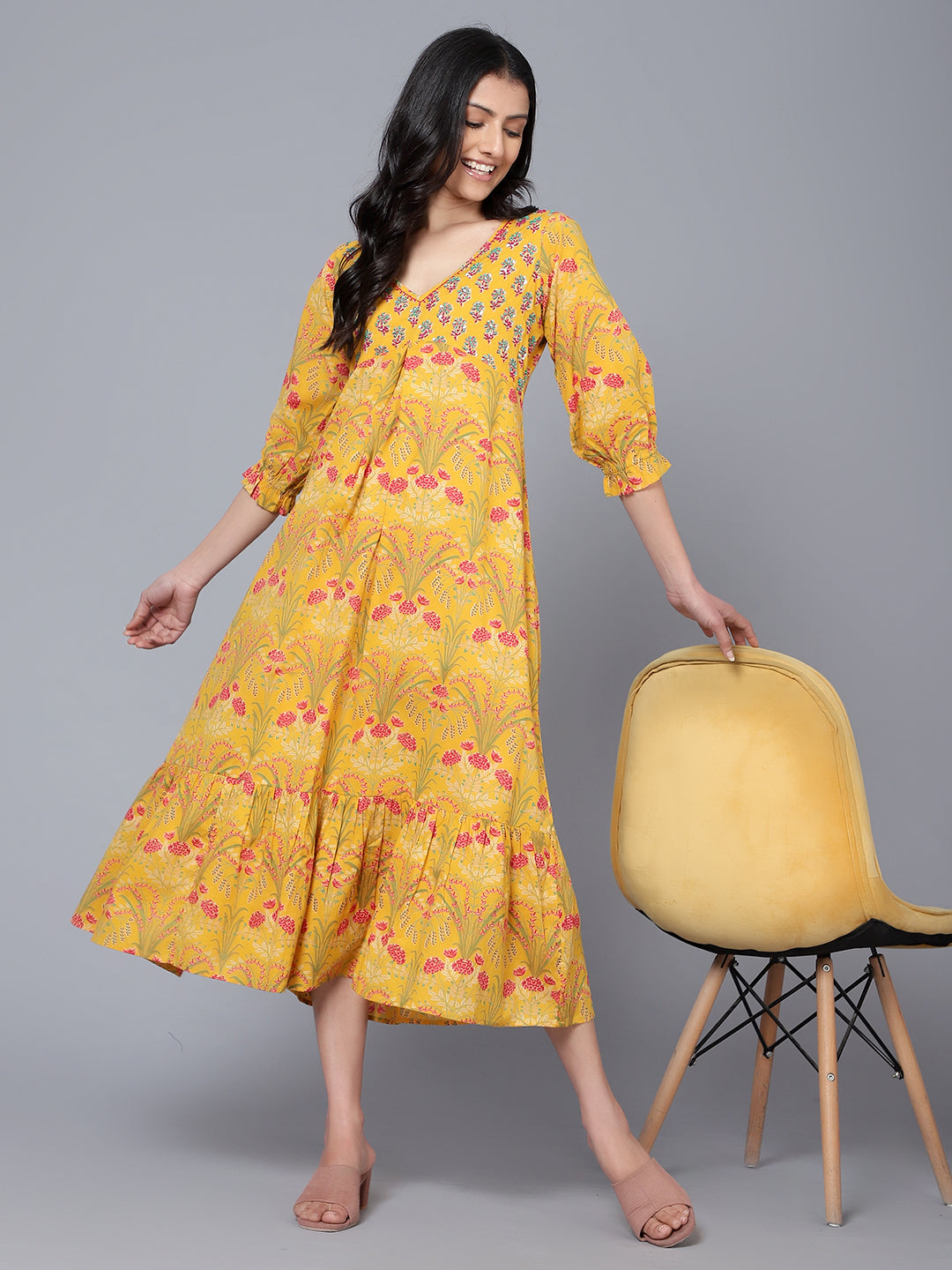 Bani Women Off-Shoulder Womens Floral Printed Dress Must