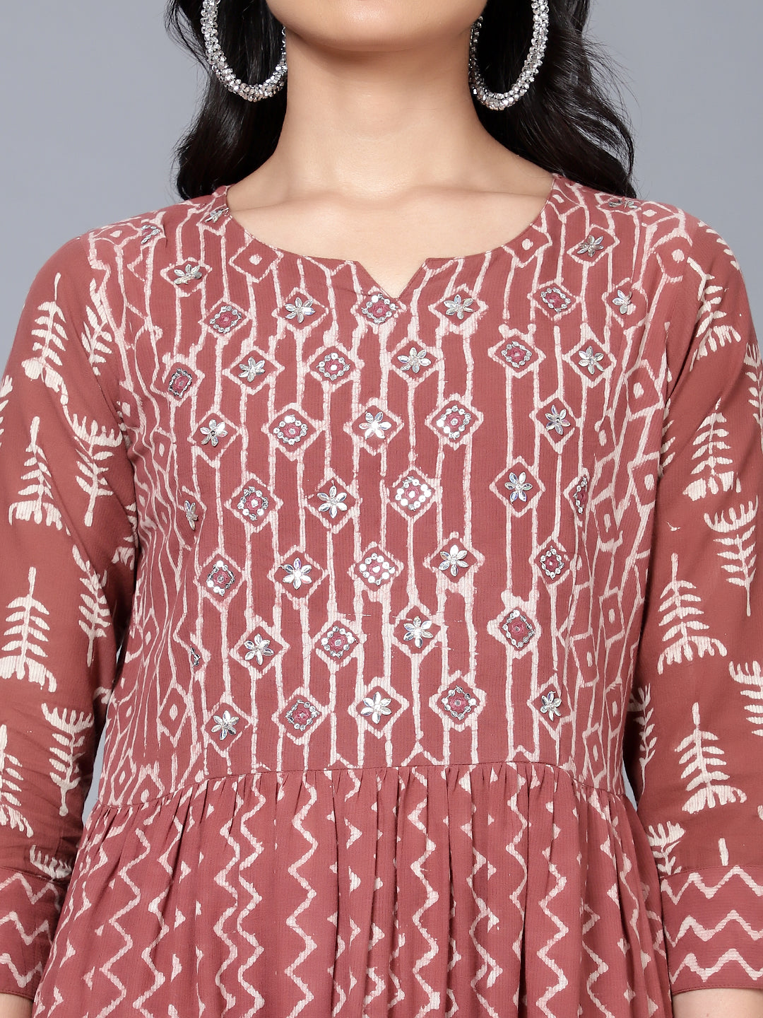 Bani Women Off-Shoulder Womens Floral Printed Dress Brown