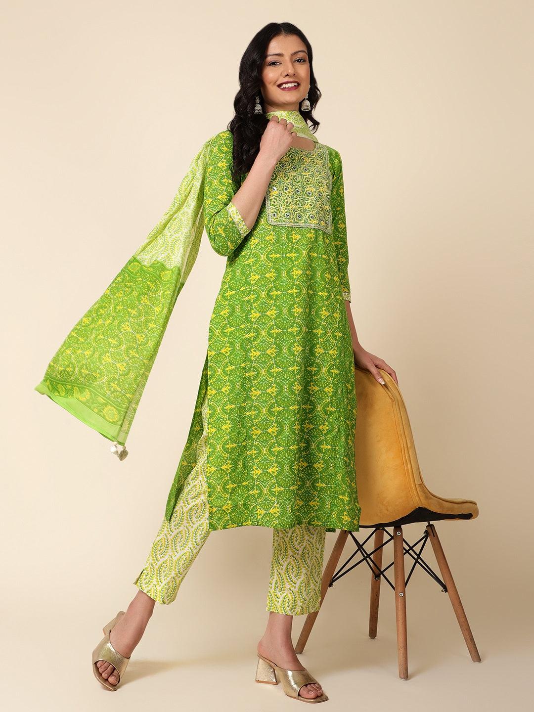 Bani Women Yoke Printed Kurta Dupatta Set