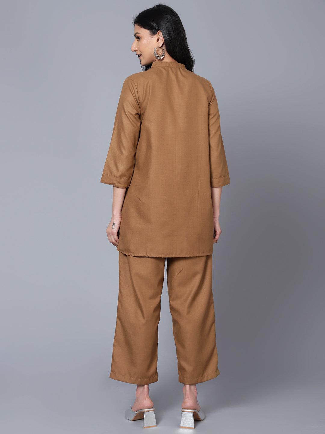 brown suit co ord