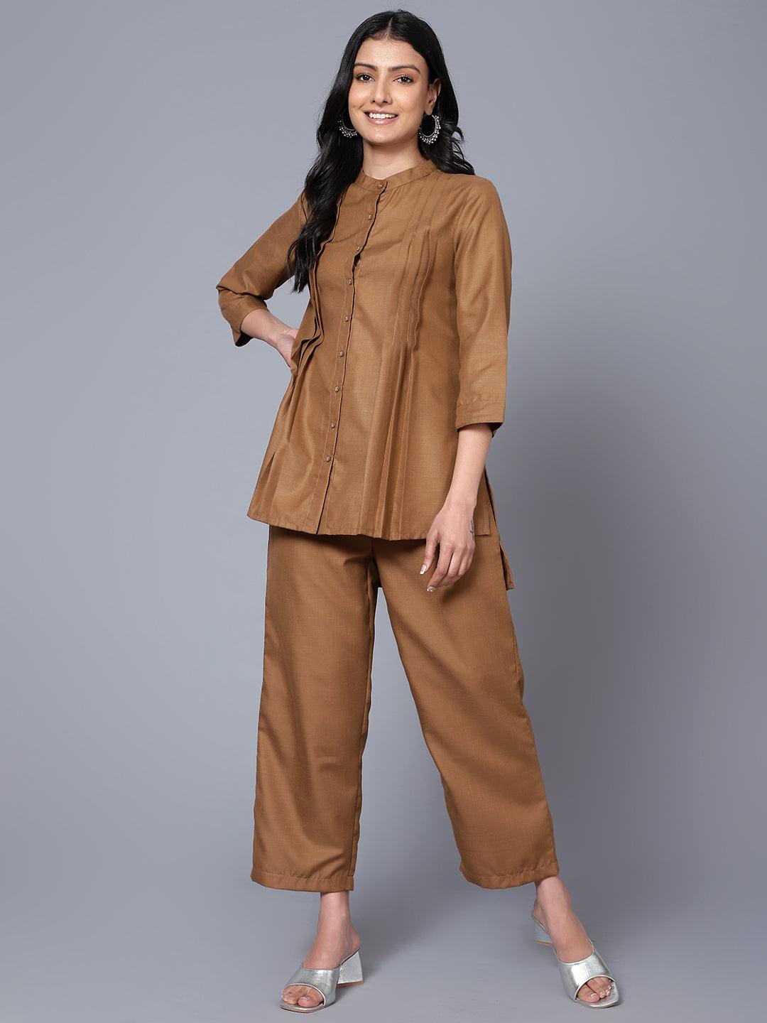 Womens Co-Ord Set Brown