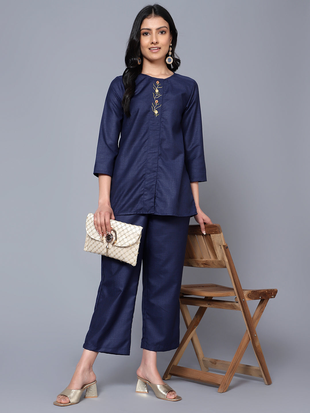 Womens Co-Ord Set Navy Blue