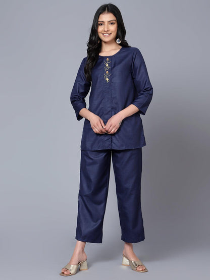 Womens Co-Ord Set Navy Blue