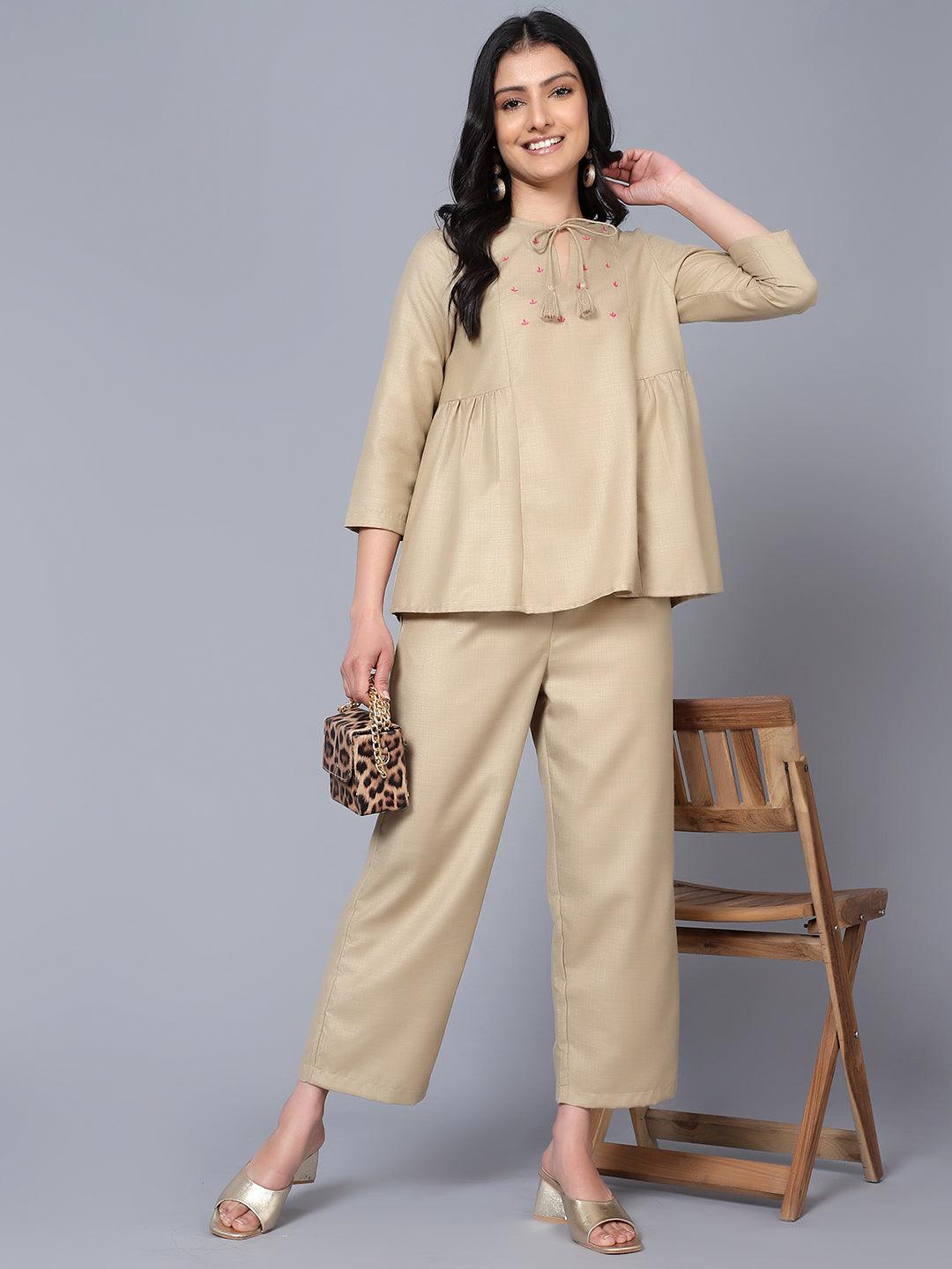 Womens Co-Ord Set Brown