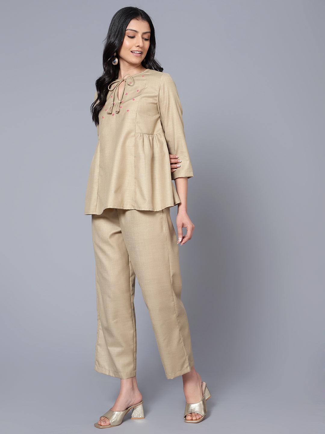 Womens Co-Ord Set Brown