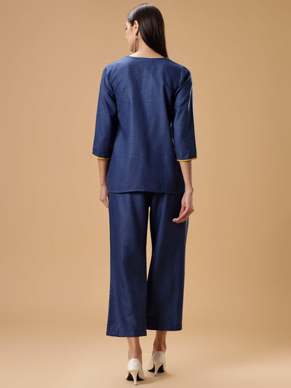 Bani V Neck Tunic With Trouser Co-Ords Set