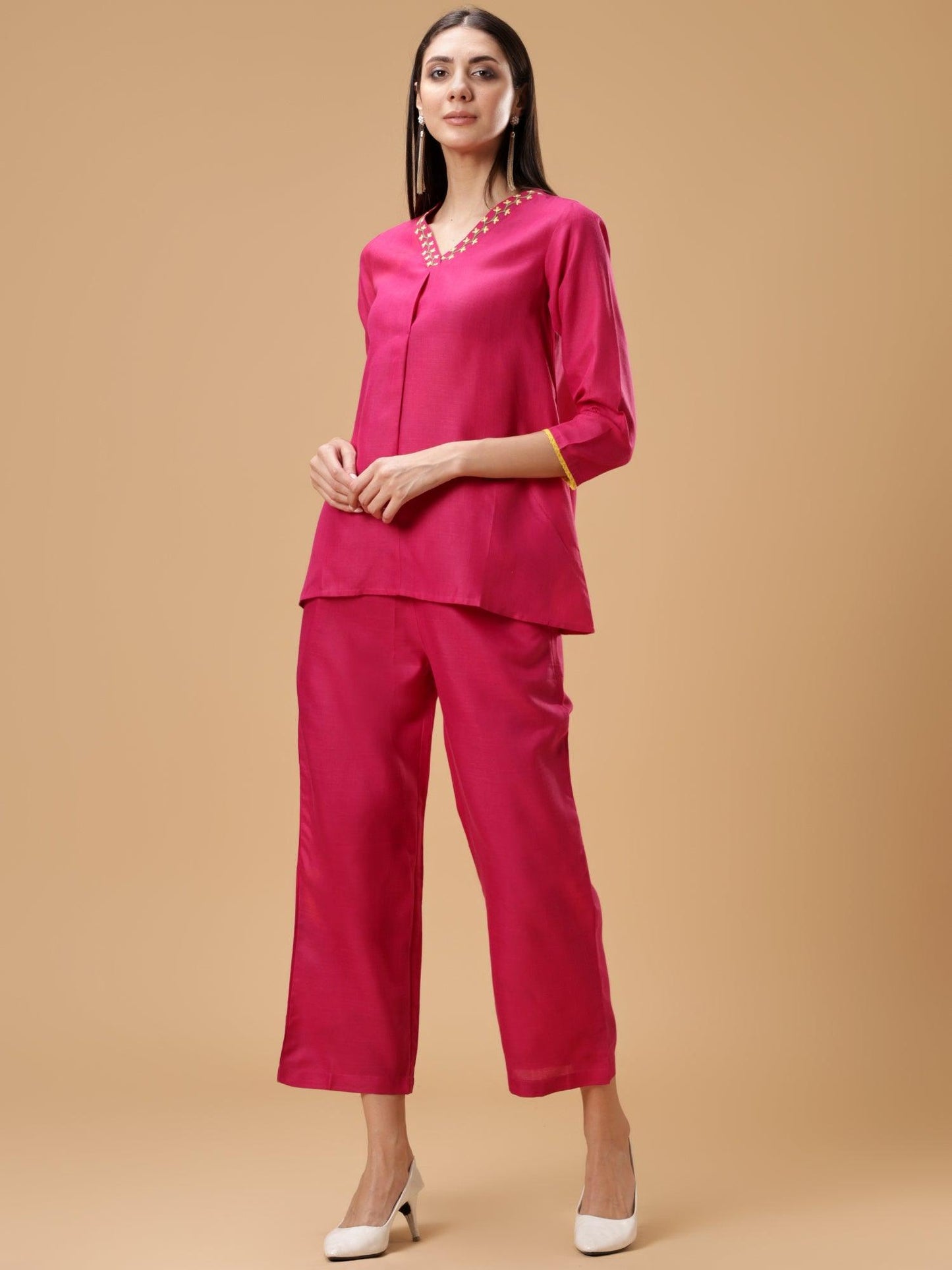 Womens V-Neck Tunic with Trousers