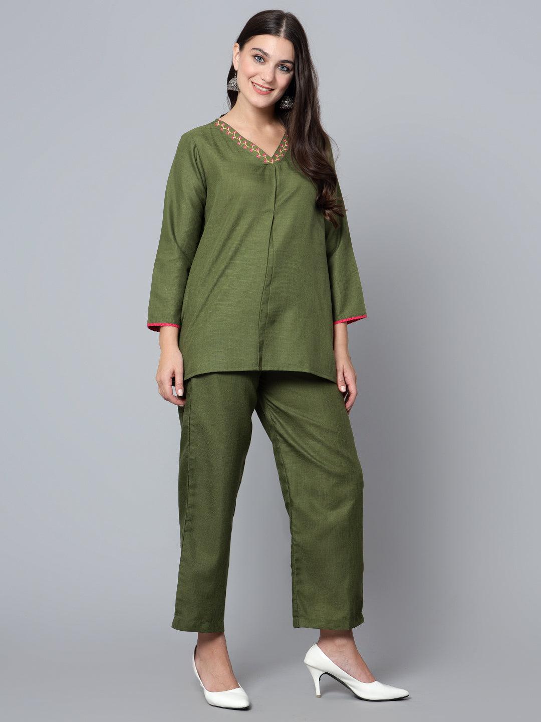 Green Co-Ord Set Green