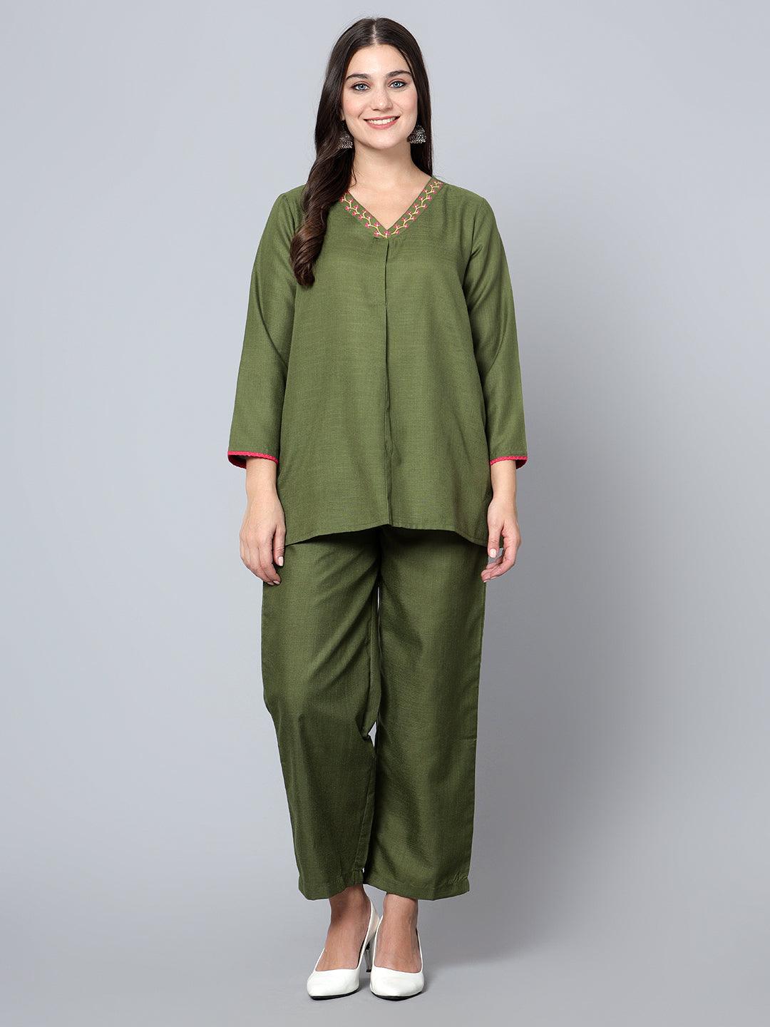 Green Co-Ord Set Green