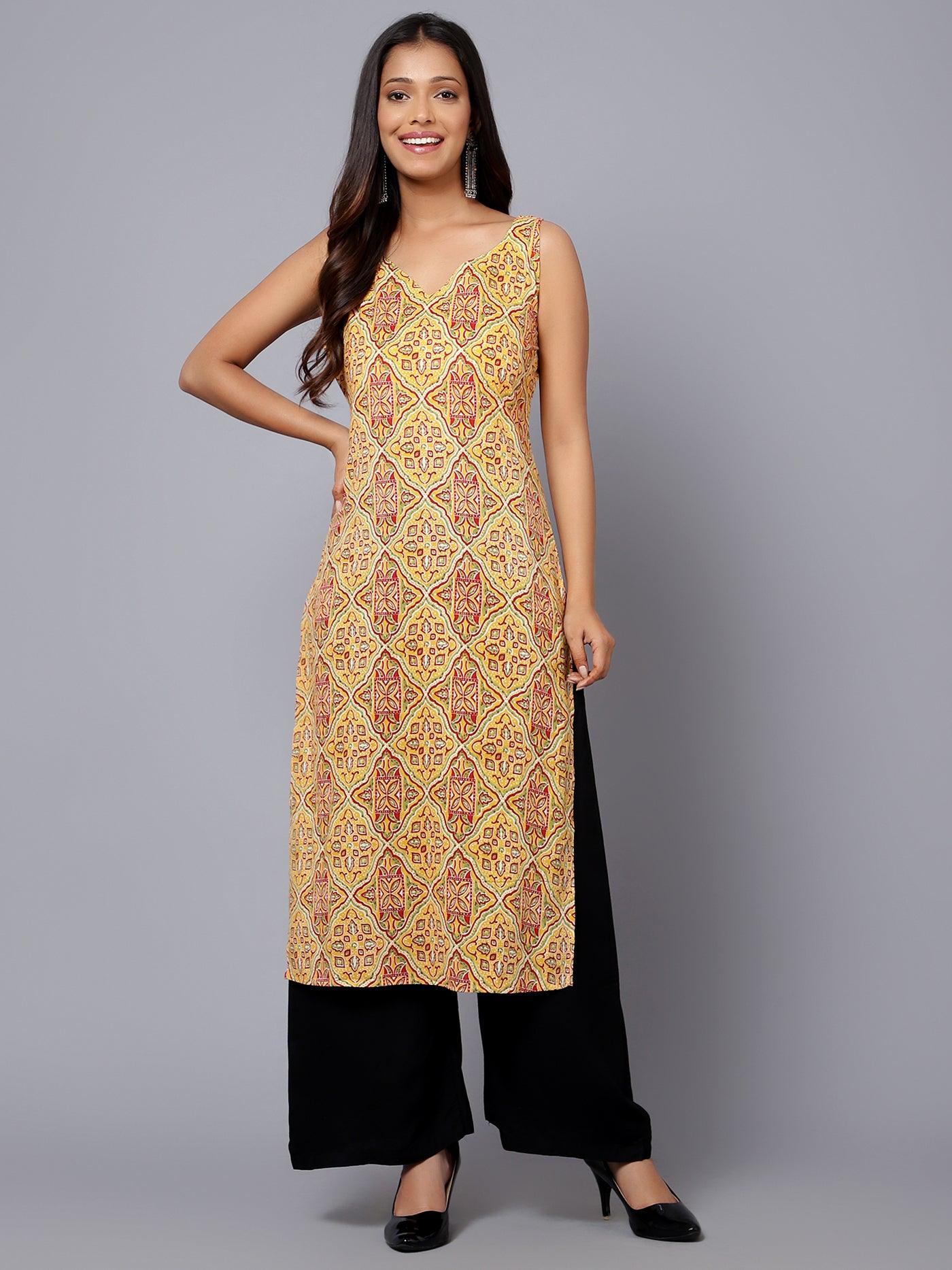 Bani Women Sleeveless Printed Kurti