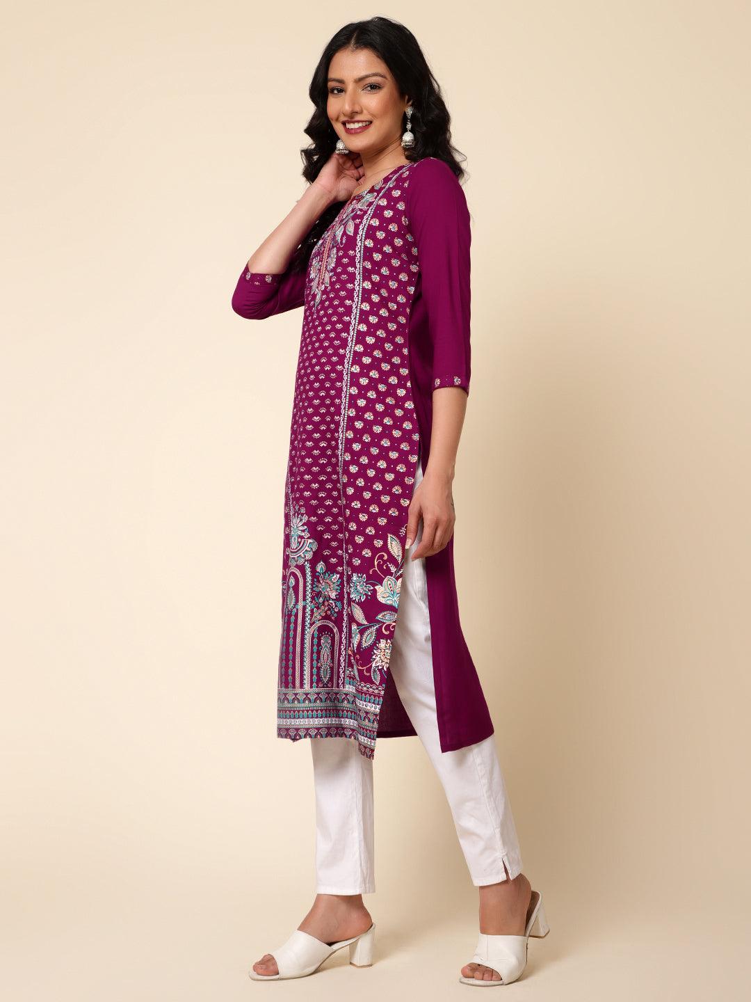 Bani Women Flower Print Women Kurti