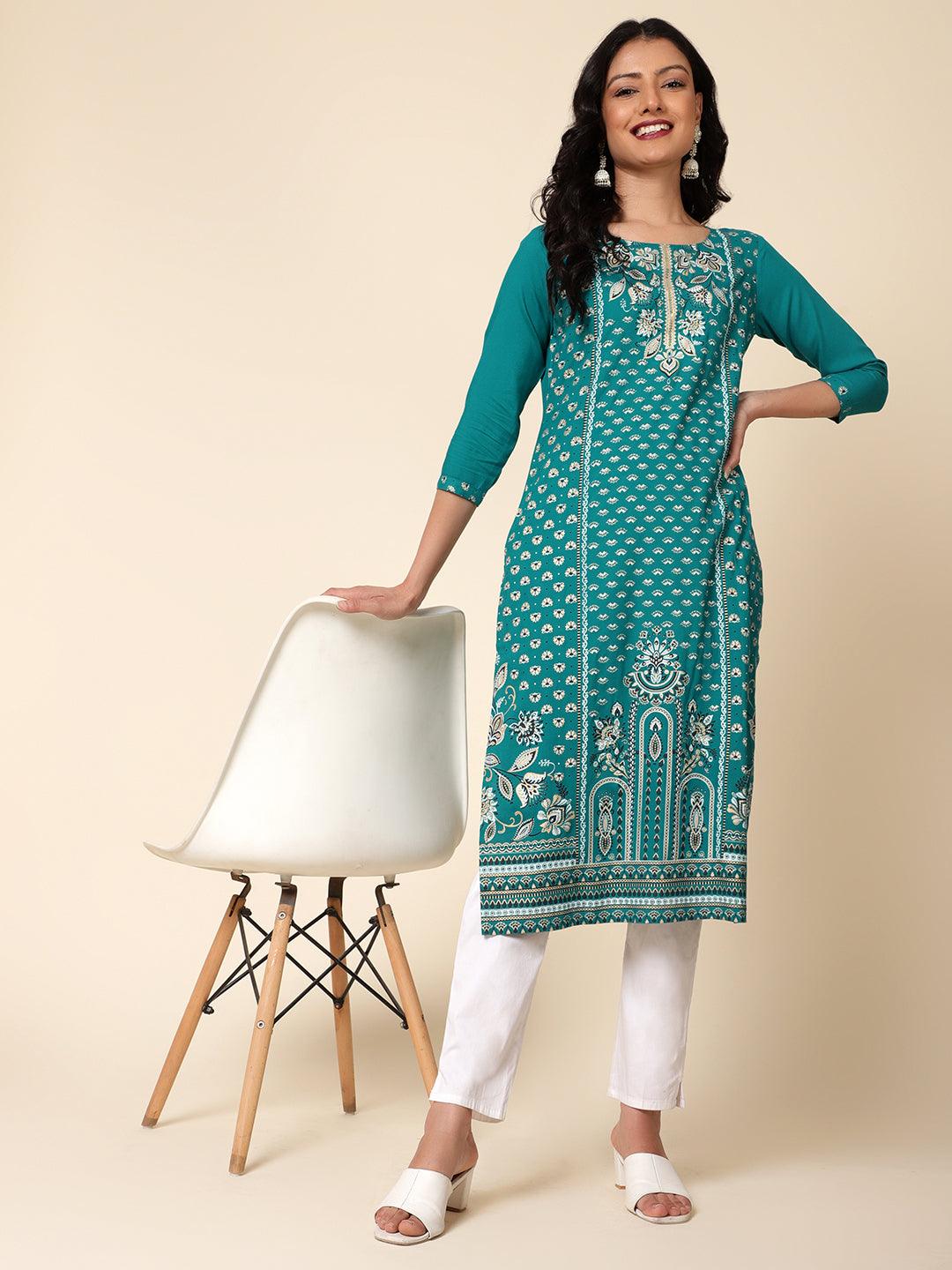 Bani Women Ethnic Motifs Printed Round Neck Kurta