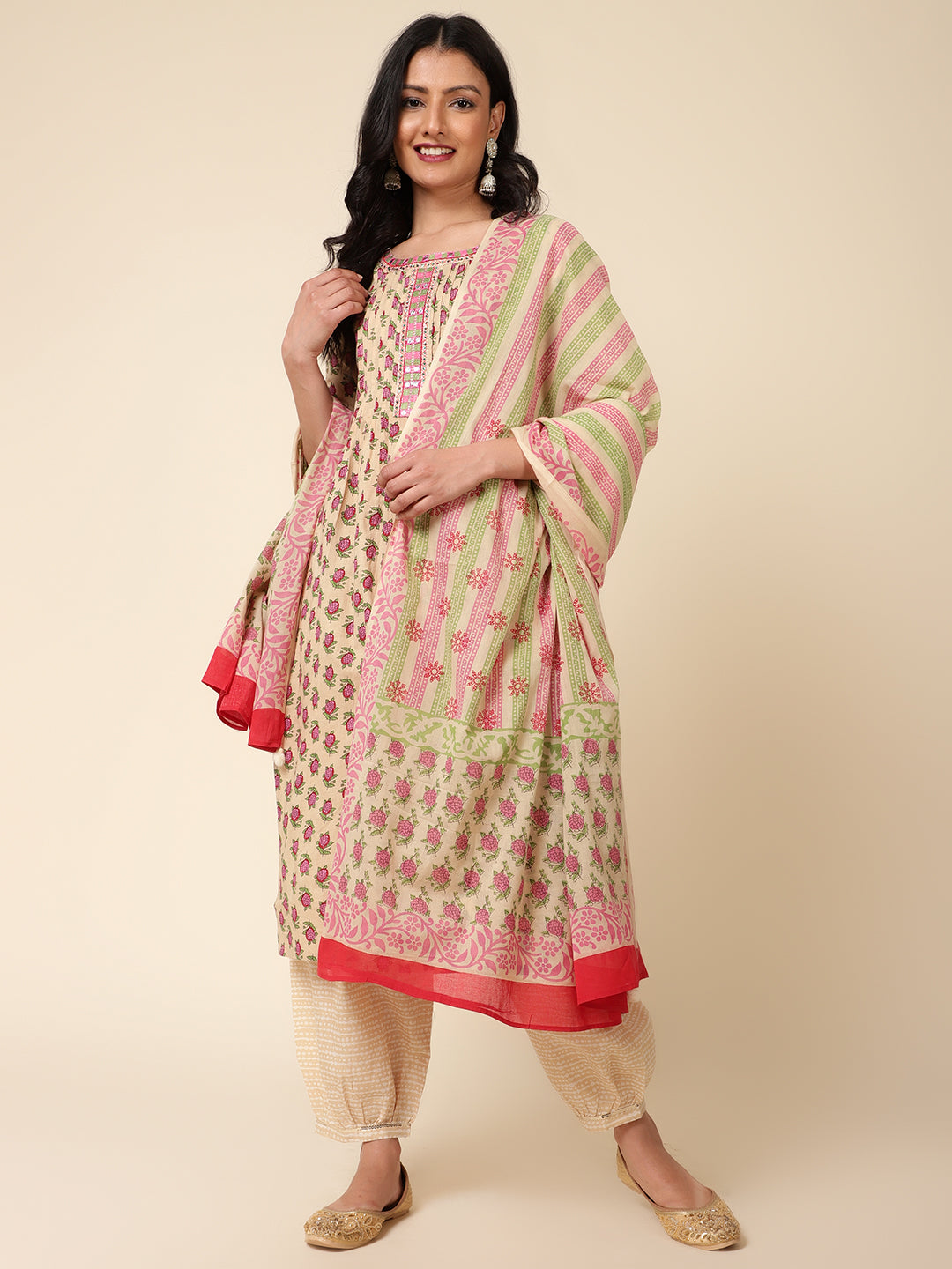 Bani Women Printed Kurta Salwat Suits Set