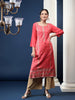 Women Casual Printed Kurti Pink