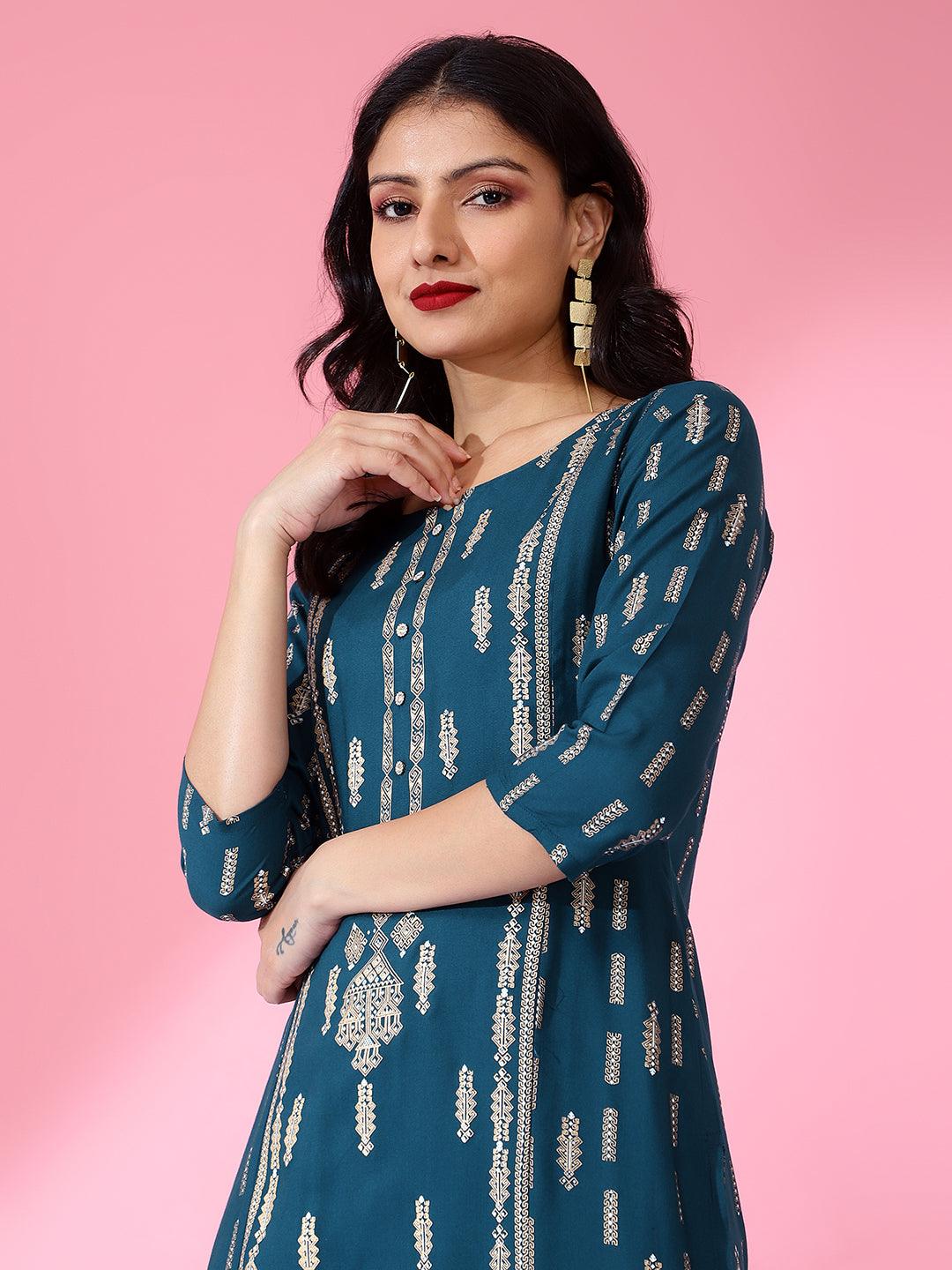 Bani Women Ethnic Motifs Printed Liva Kurta with Trousers & Dupatta