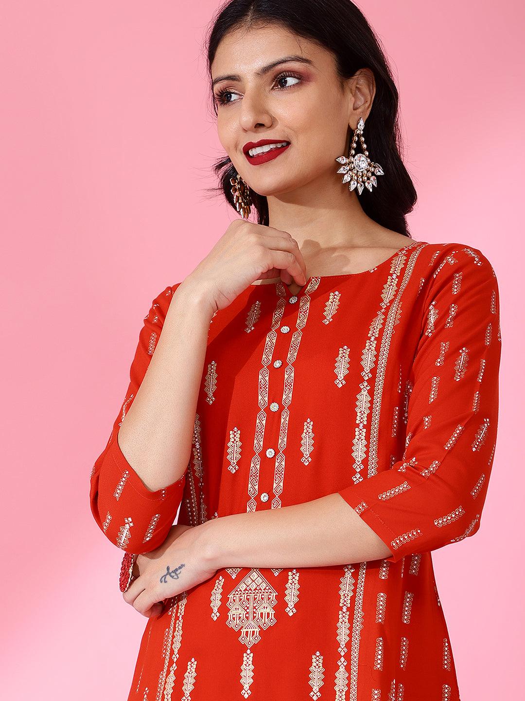 Bani Women Ethnic Motifs Printed Liva Kurta with Trousers & Dupatta