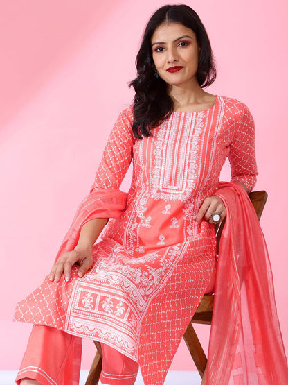 Bani Women Ethnic Motifs Printed Kurta with Trousers & Dupatta