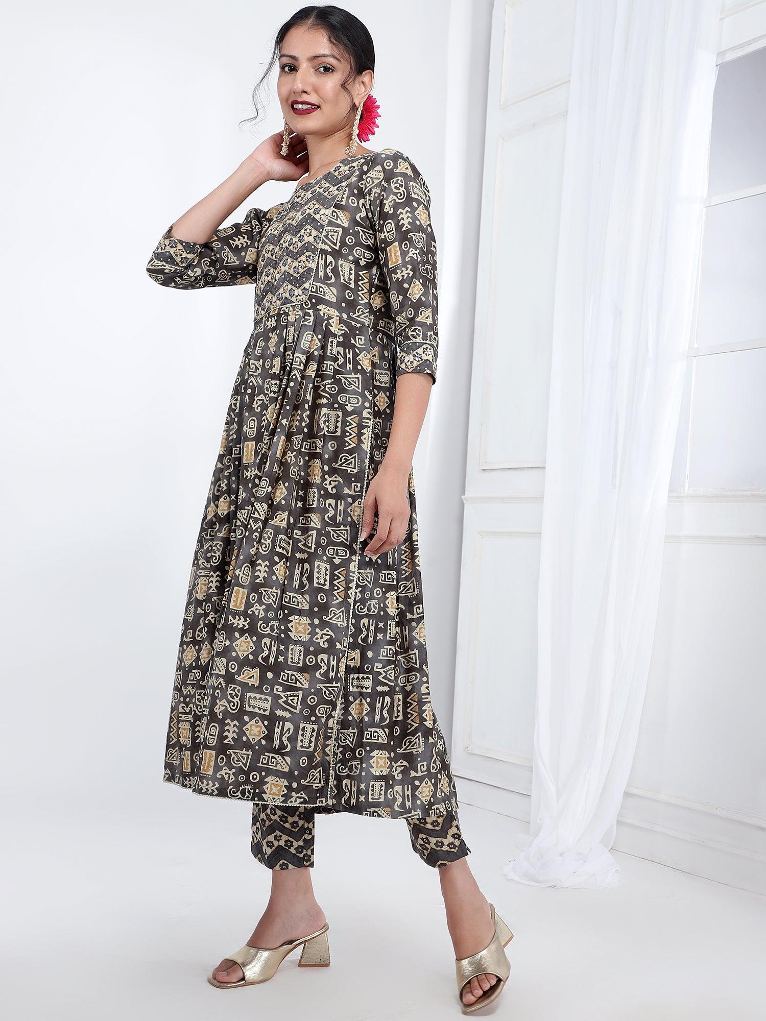 Chanderi Ethnic Kurta Dupatta Set