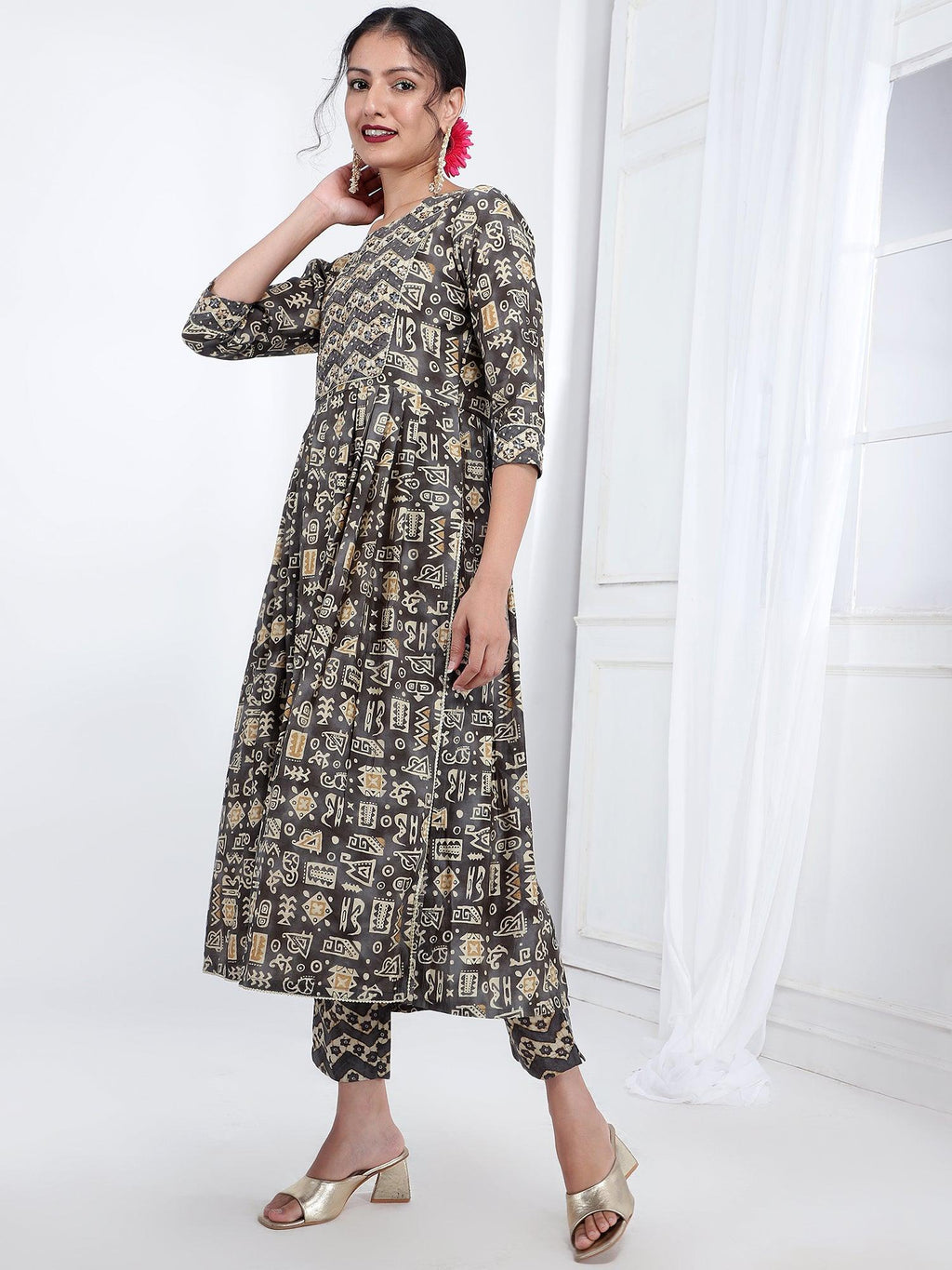 Chanderi Ethnic Kurta Dupatta Set