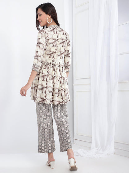 Printed Womens Co-Ord Set Tunic with Trouser