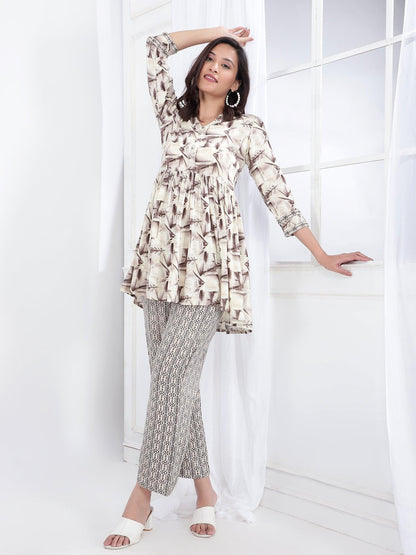 Printed Womens Co-Ord Set Tunic with Trouser