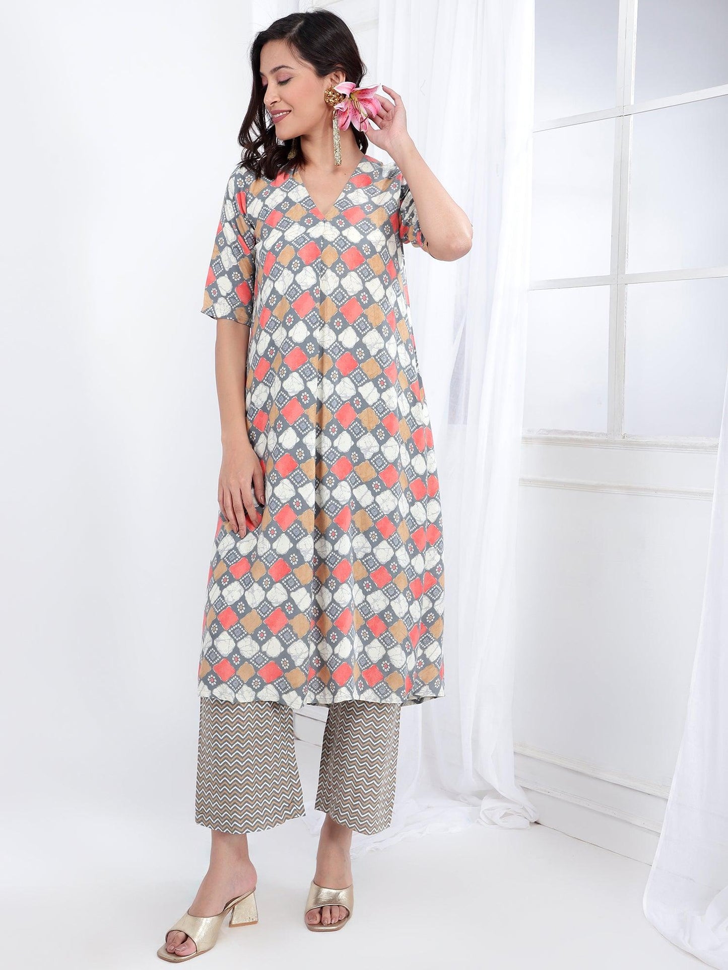 Viscose Rayon Ethnic Co-Ord Set