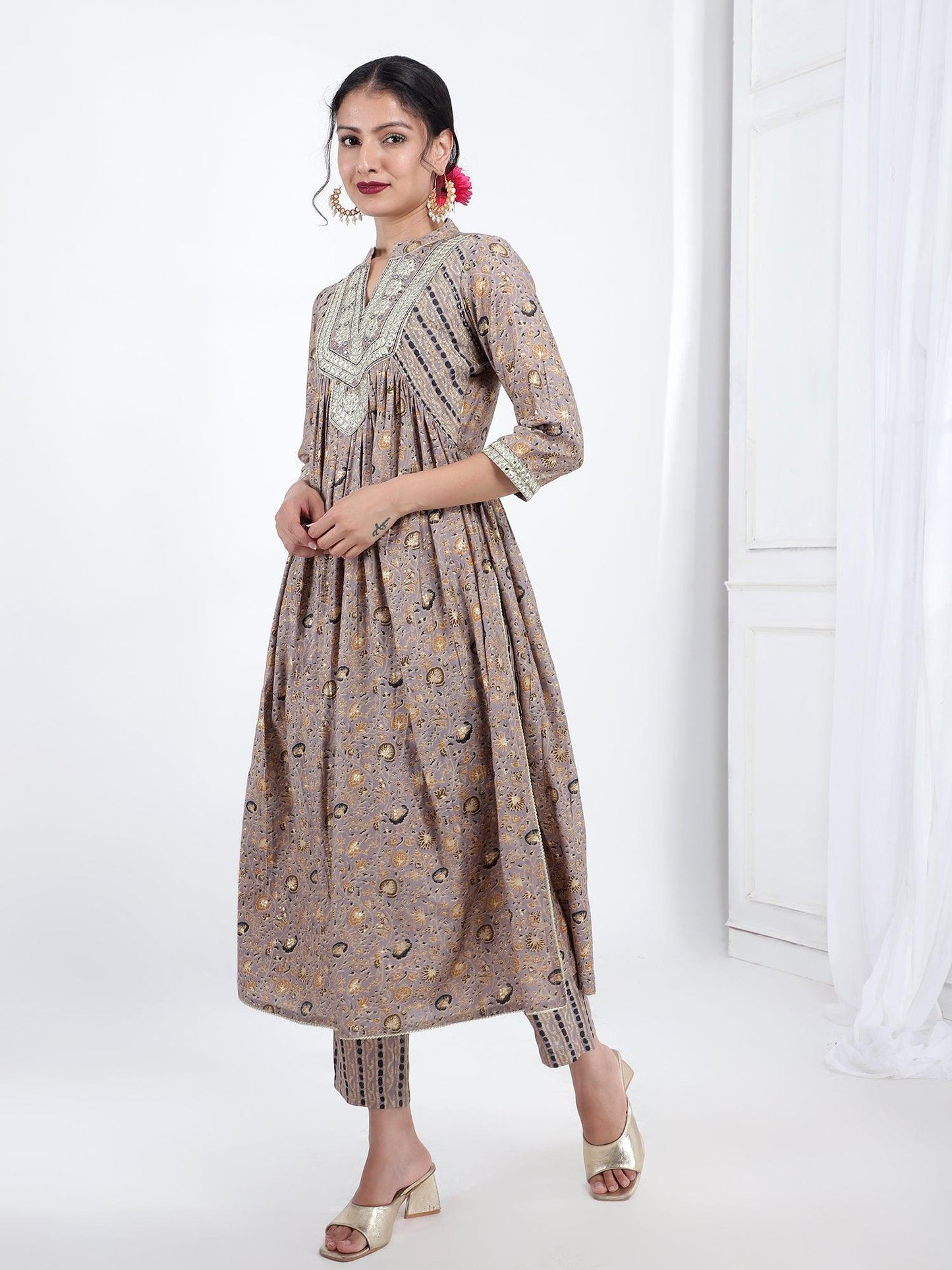 Chanderi Modern Ethnic Kurta Dupatta Set