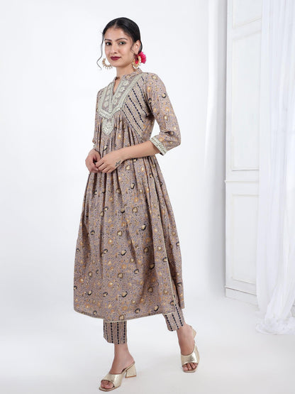 Silk Blend Ethnic Kurta Dupatta Set