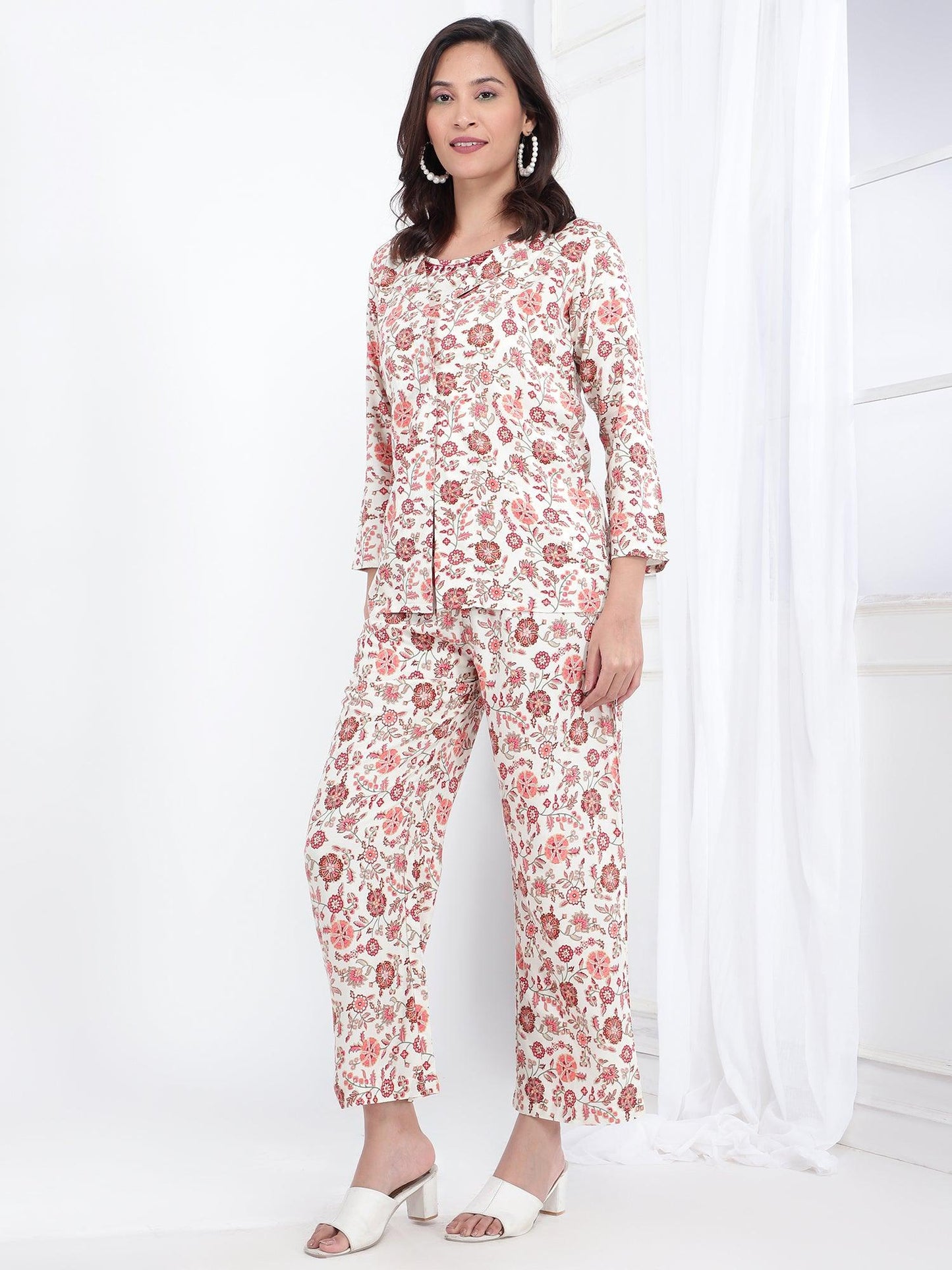 Printed Womens 3 Pec's Co-Ord Set With Shrug