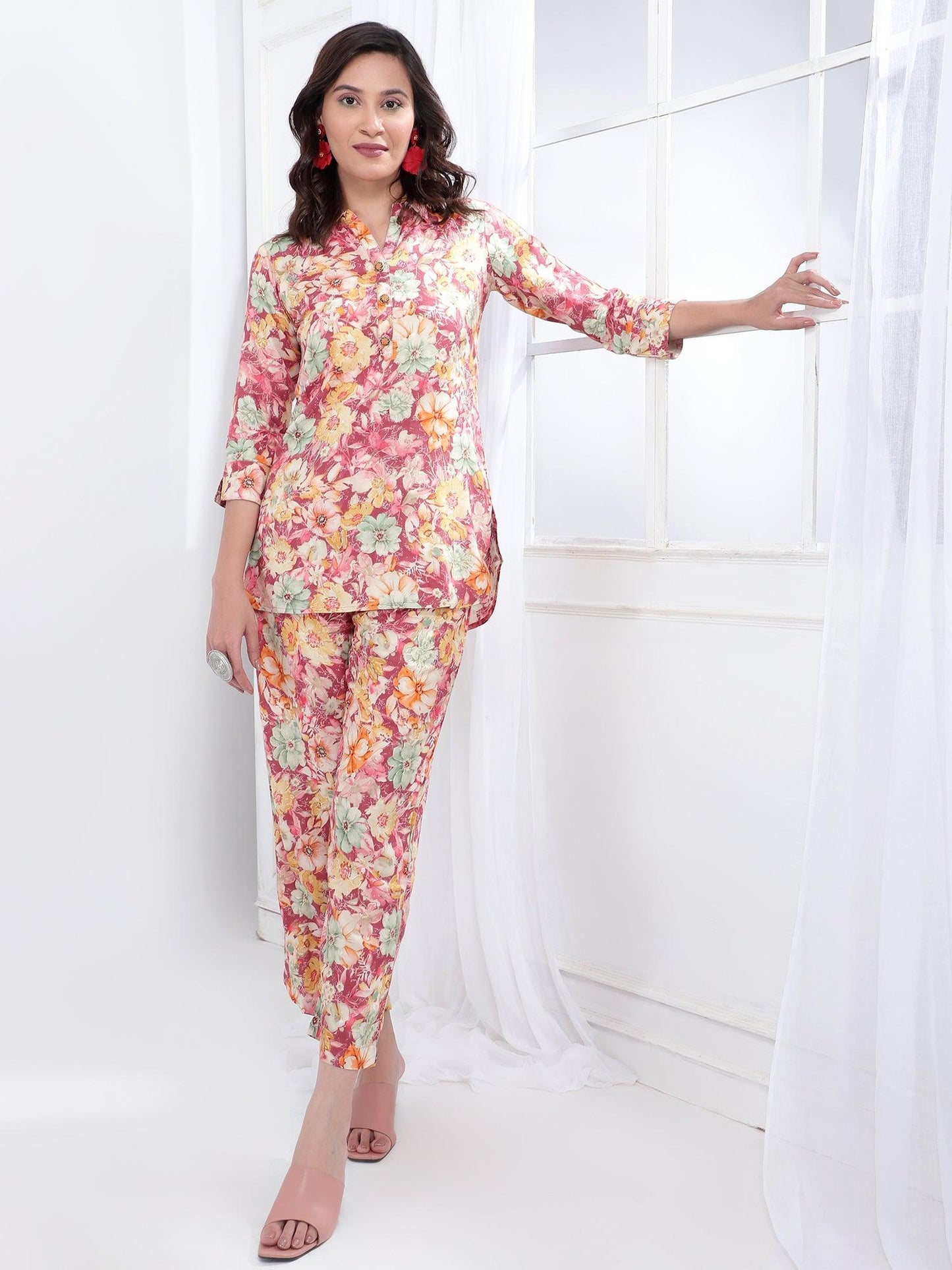 Gulnaz Printed Women Liva Co-Ord Set