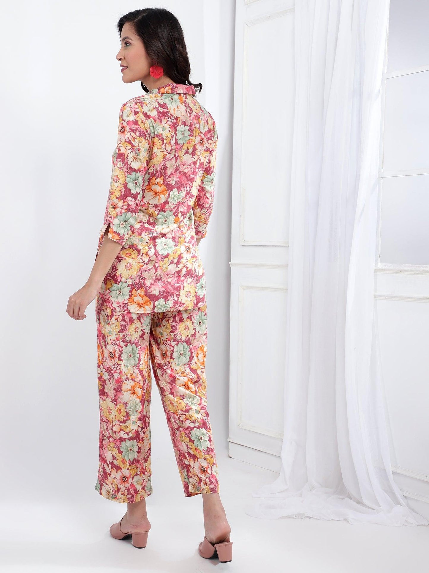 Gulnaz Printed Women Liva Co-Ord Set