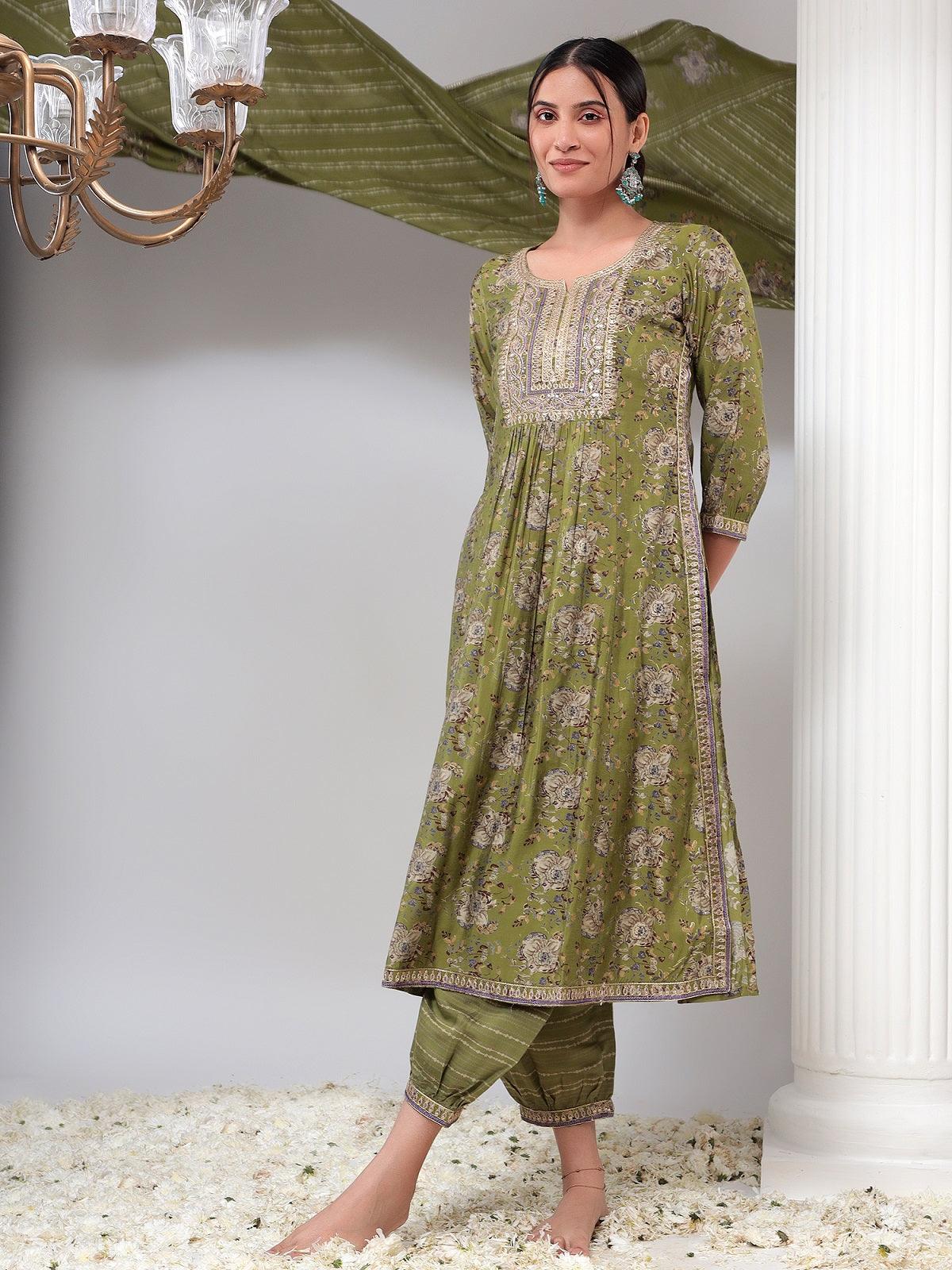 Embellished Womens Kurta Set with Dupatta