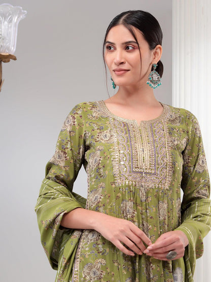 Embellished Womens Kurta Set with Dupatta