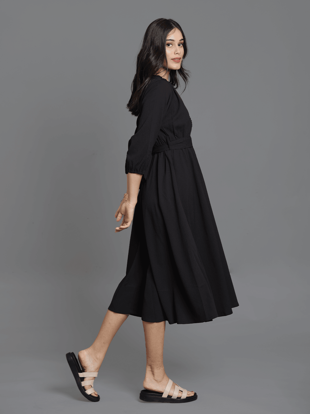 Bani Women V Neck MIDI Dress