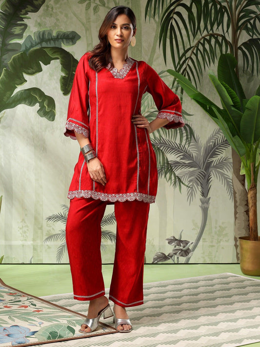 Heer Red Co-ord Set