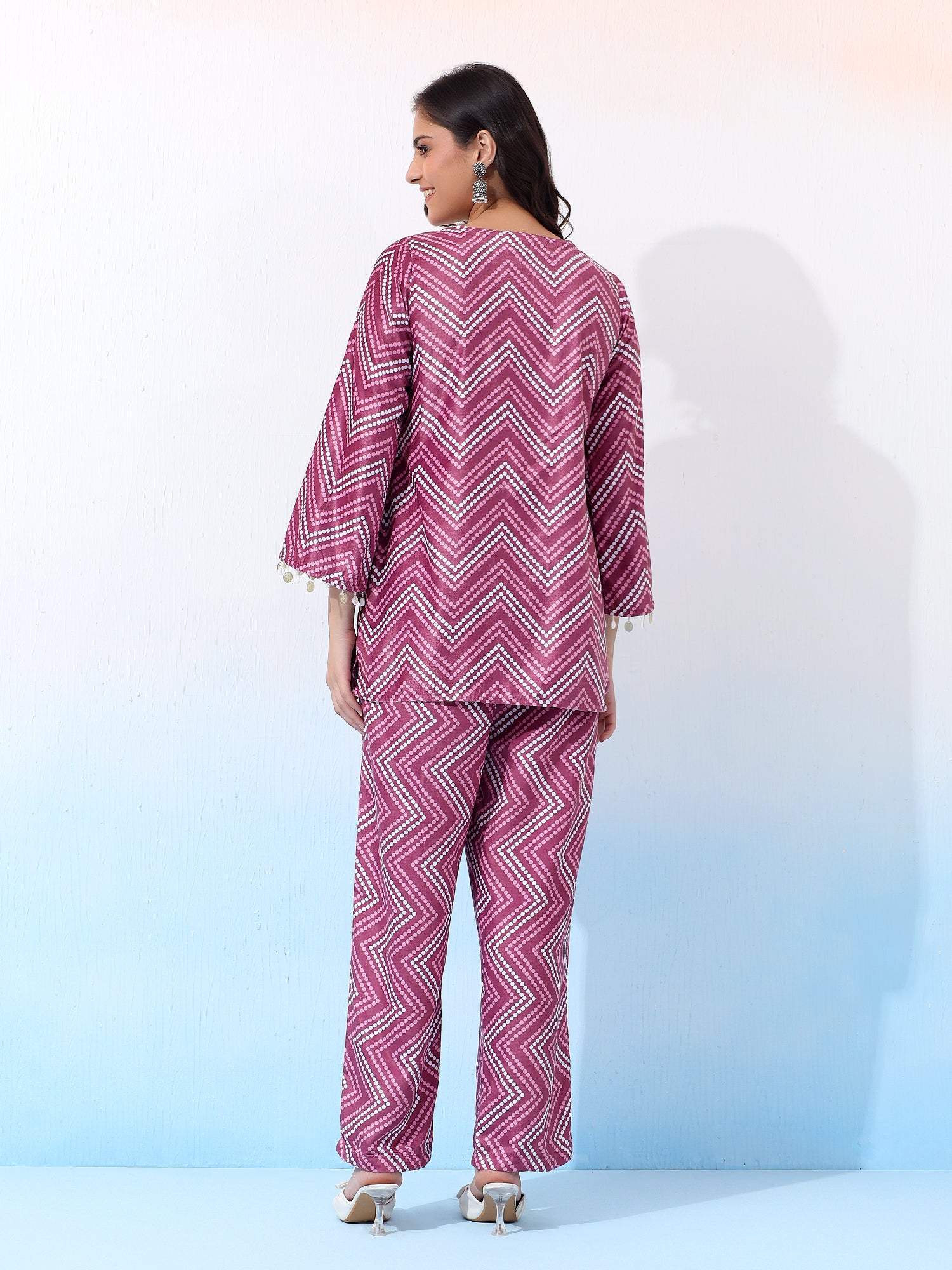 Velvet Ethnic Motifs Printed Co-Ord Set