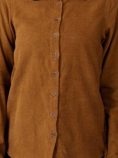 Women Full Sleeve Co-Ords Shirt Rust