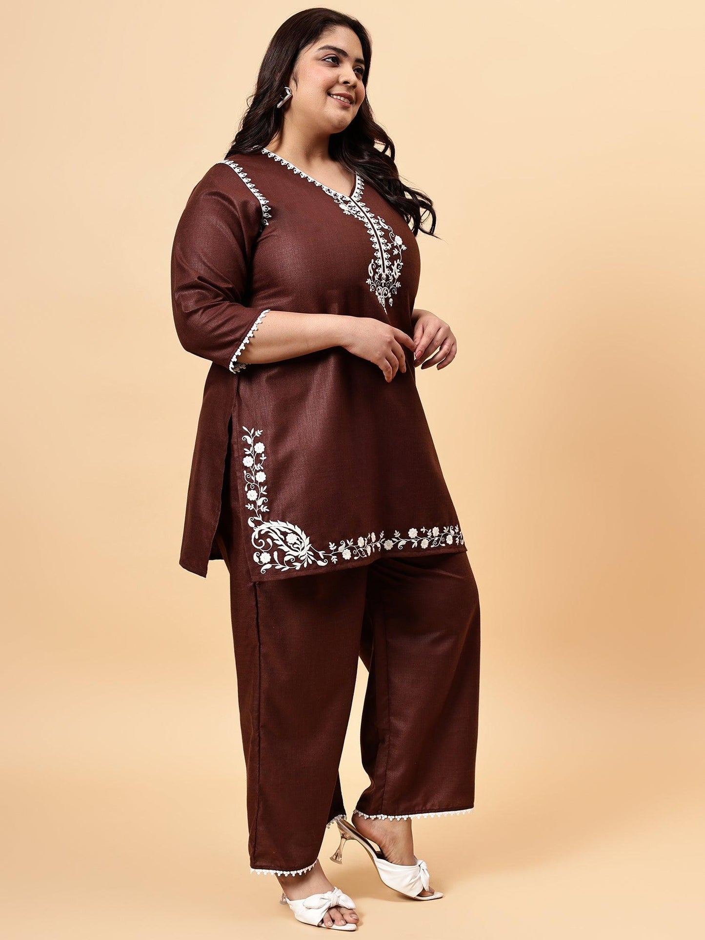 Bani Women Plus Size Emroidered Coord Set