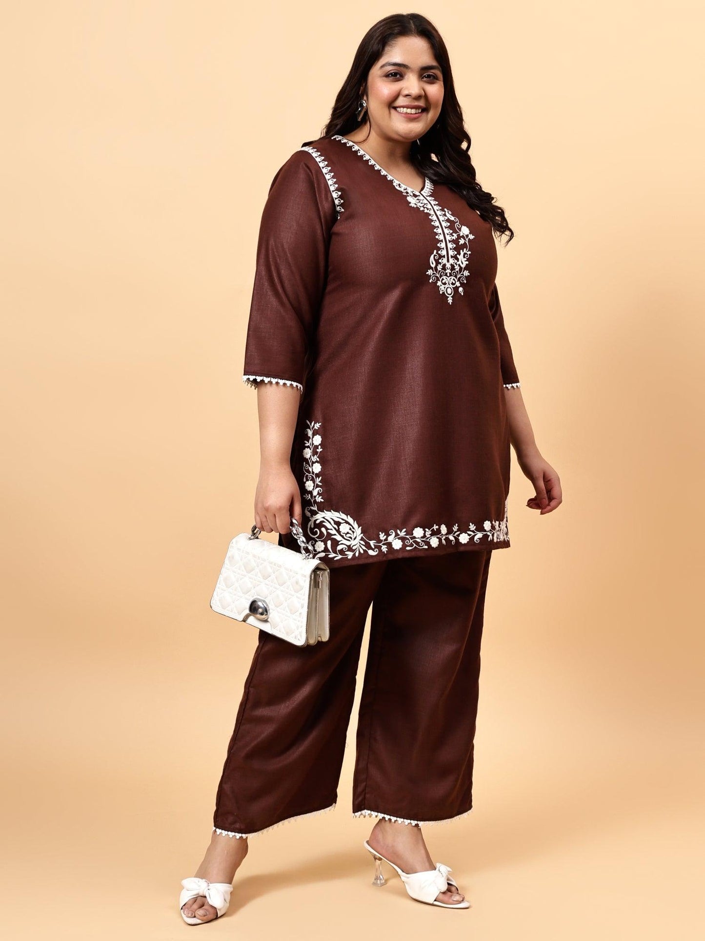 Bani Women Plus Size Emroidered Coord Set