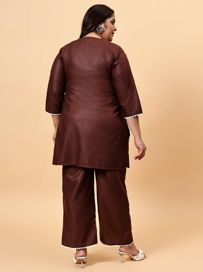 Bani Women Plus Size Emroidered Coord Set