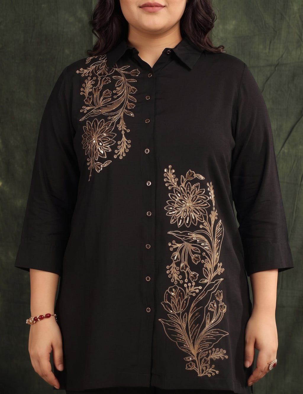 Plus Size Beautiful Embroidered Tunic with Trousers