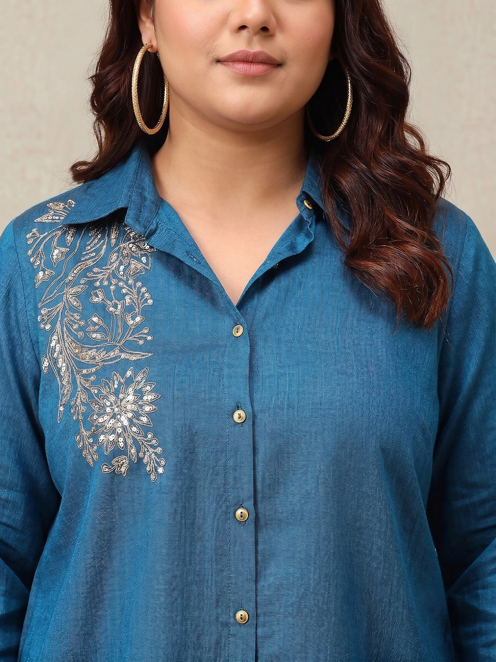 Plus Size Beautiful Embroidered Tunic with Trousers